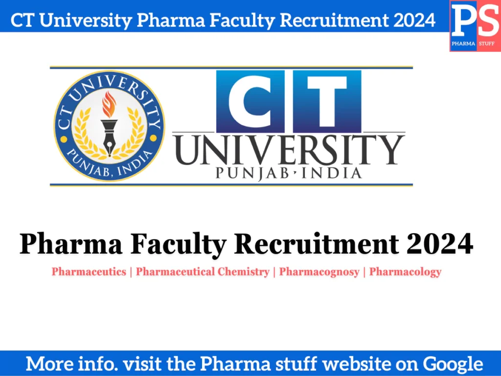 CT University Pharma Faculty Recruitment 2024
