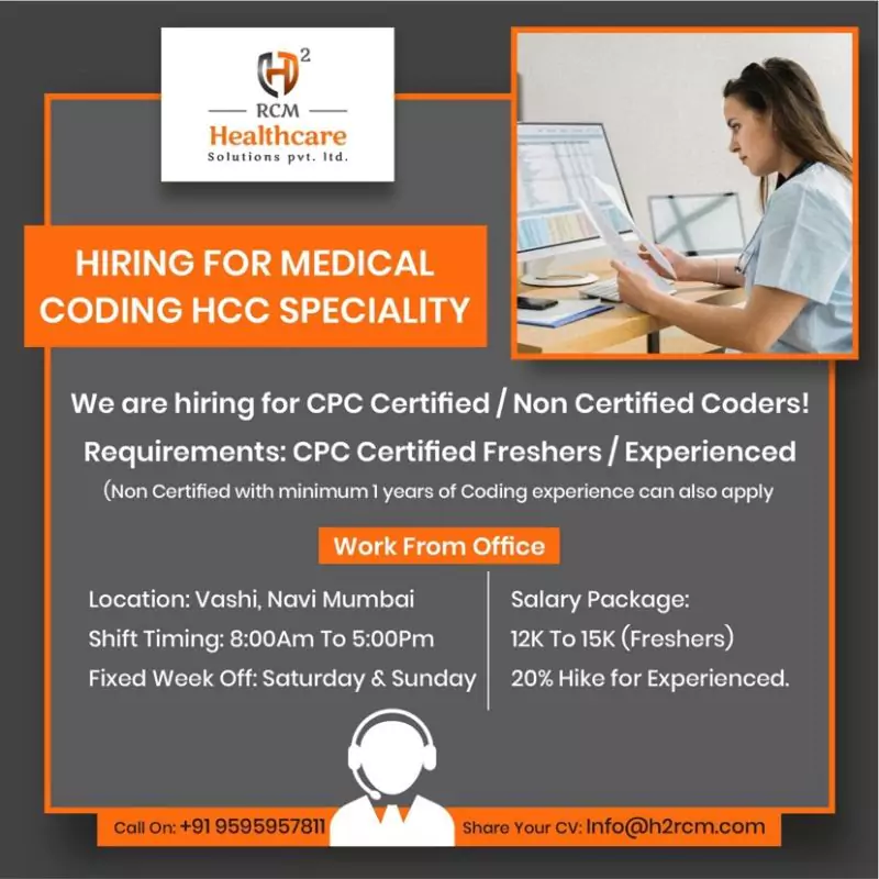 Medical Coding Fresher Jobs in Mumbai at H2 RCM Healthcare Solutions 1 Medical Coding Fresher Jobs in Mumbai at H2 RCM Healthcare Solutions