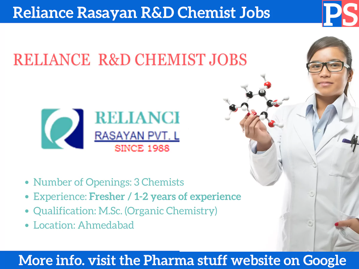 Reliance Rasayan R&D Chemist Jobs