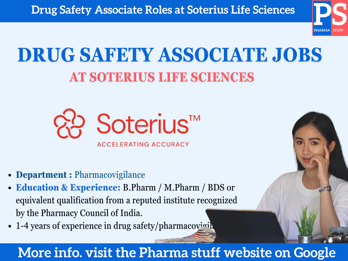 Apply for Drug Safety Associate Roles at Soterius Life Sciences