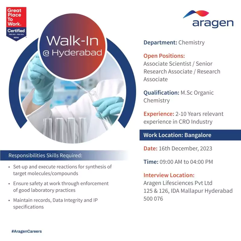 Aragen Lifesciences Walk-in Drive for Chemistry Department