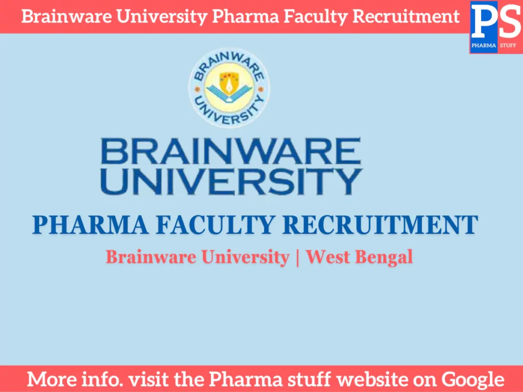 Brainware University Pharma Faculty Recruitment