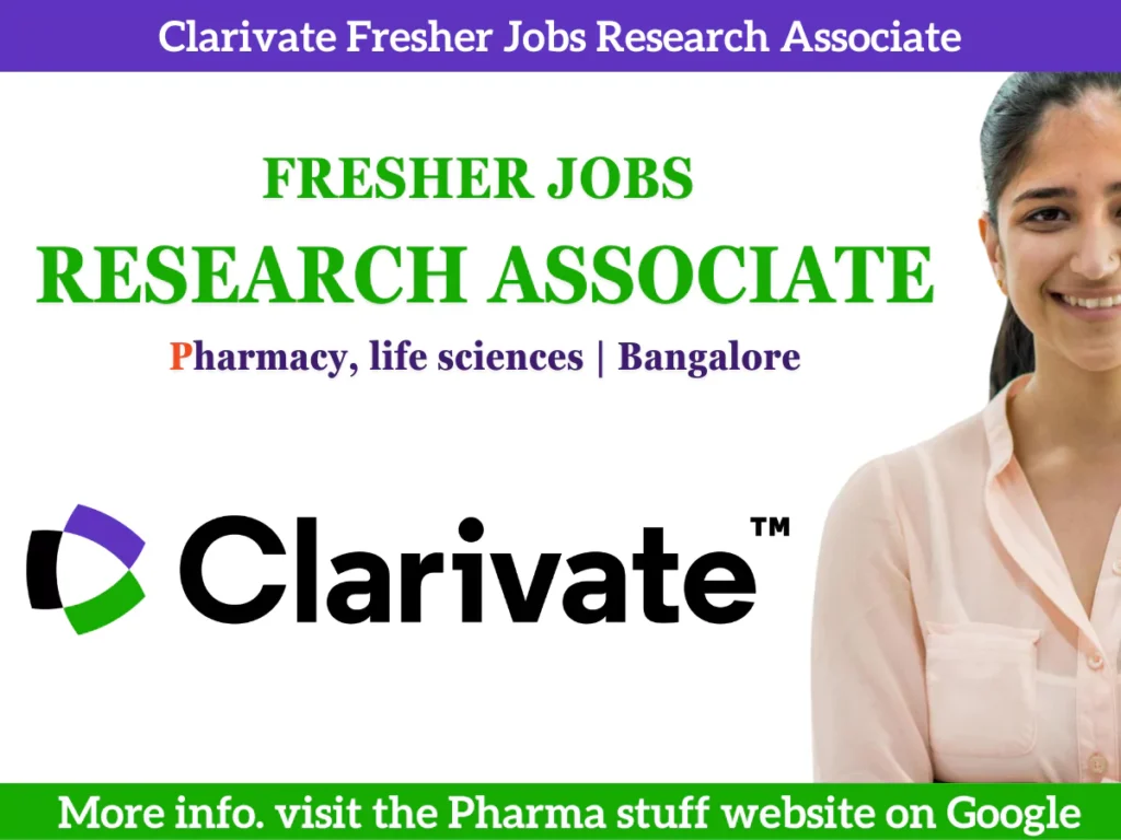 Clarivate Fresher Jobs Research Associate - Pharmacy/Life Sciences