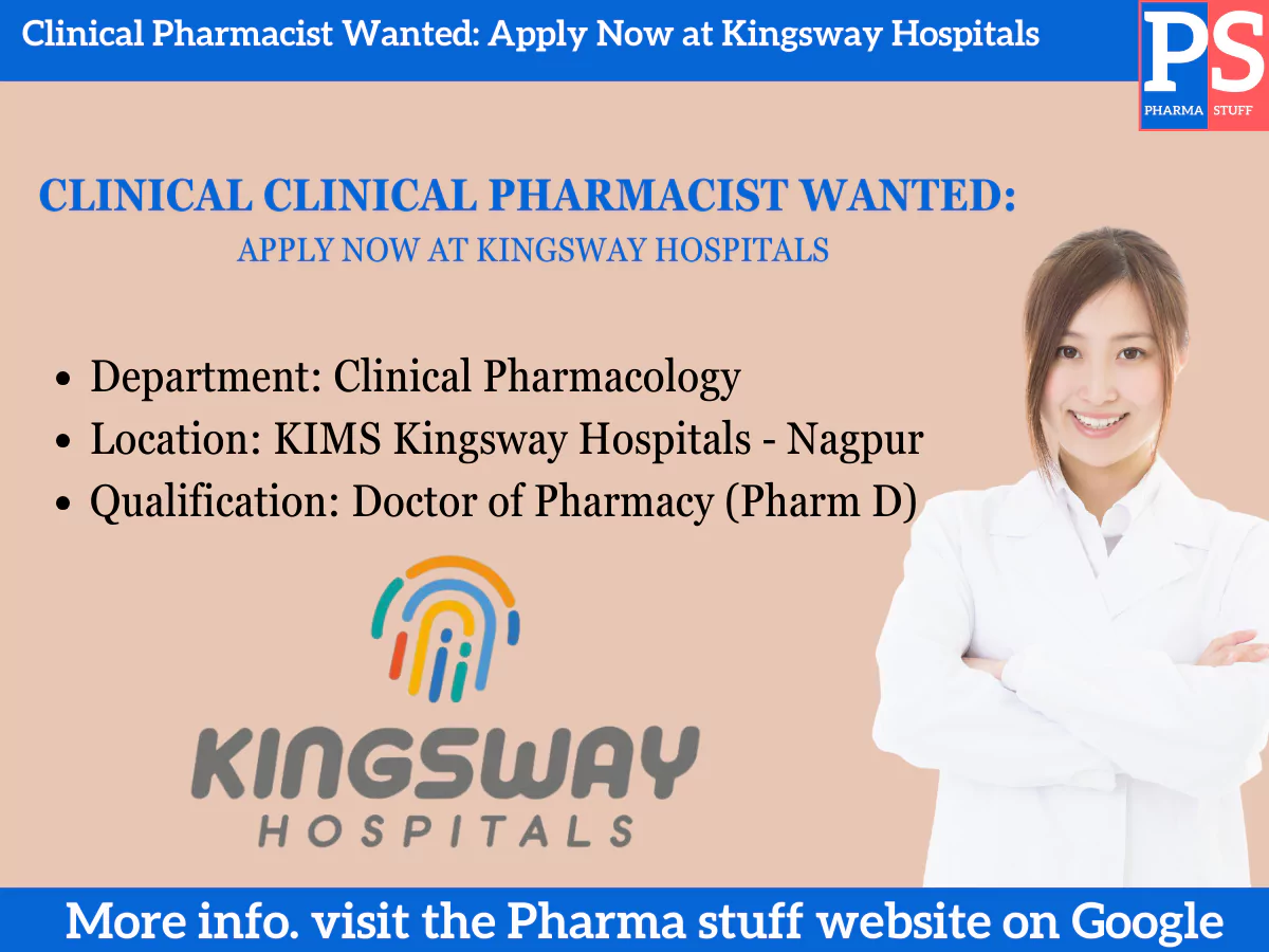 Clinical Pharmacist Wanted: Apply Now at Kingsway Hospitals