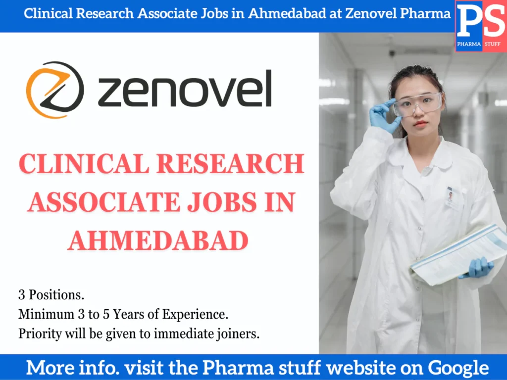 Clinical Research Associate Jobs in Ahmedabad at Zenovel Pharma