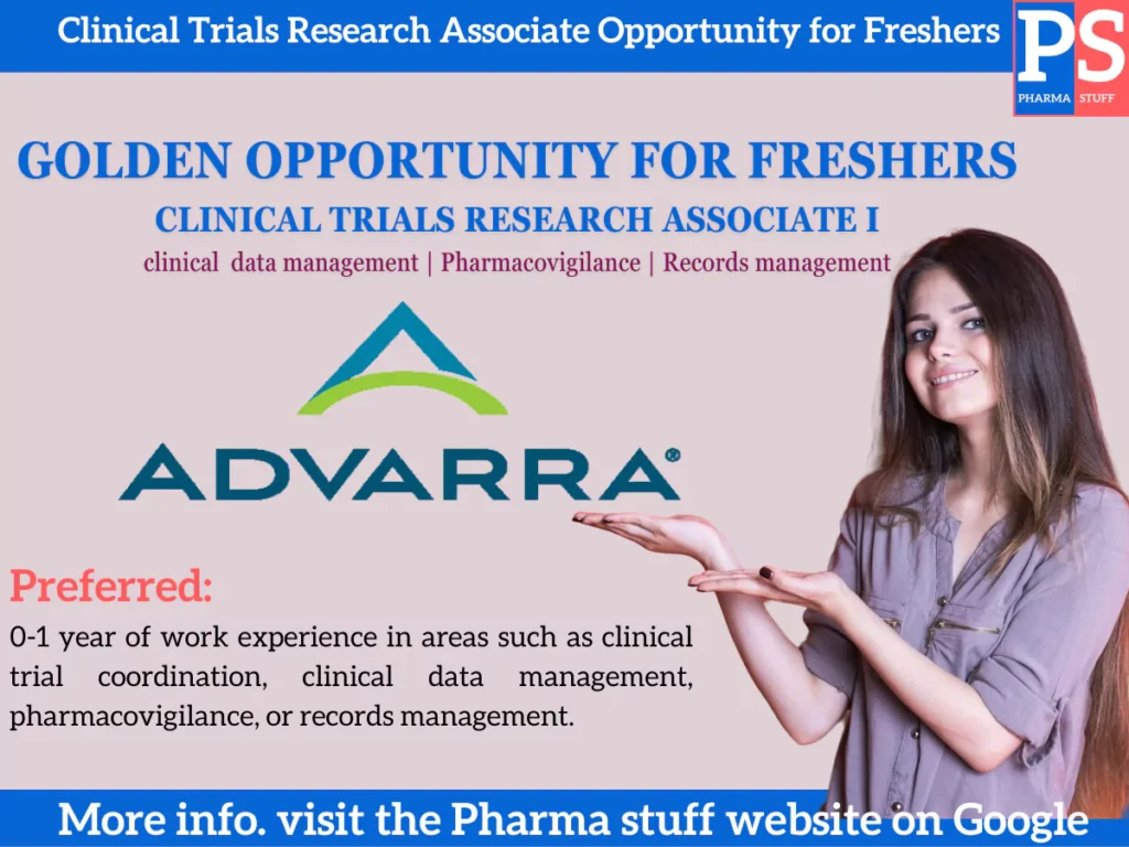 Clinical Trials Research Associate I - Golden Opportunity for Freshers