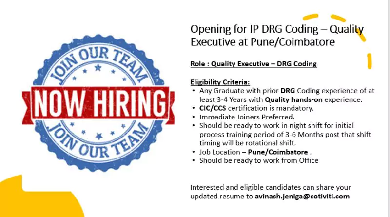 Cotiviti Medical Coding Jobs: Join as a Quality Executive in IP DRG Coding