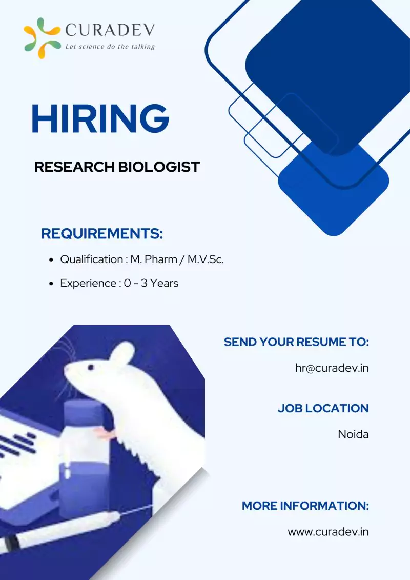 Research Biologist Openings for M. Pharm Freshers