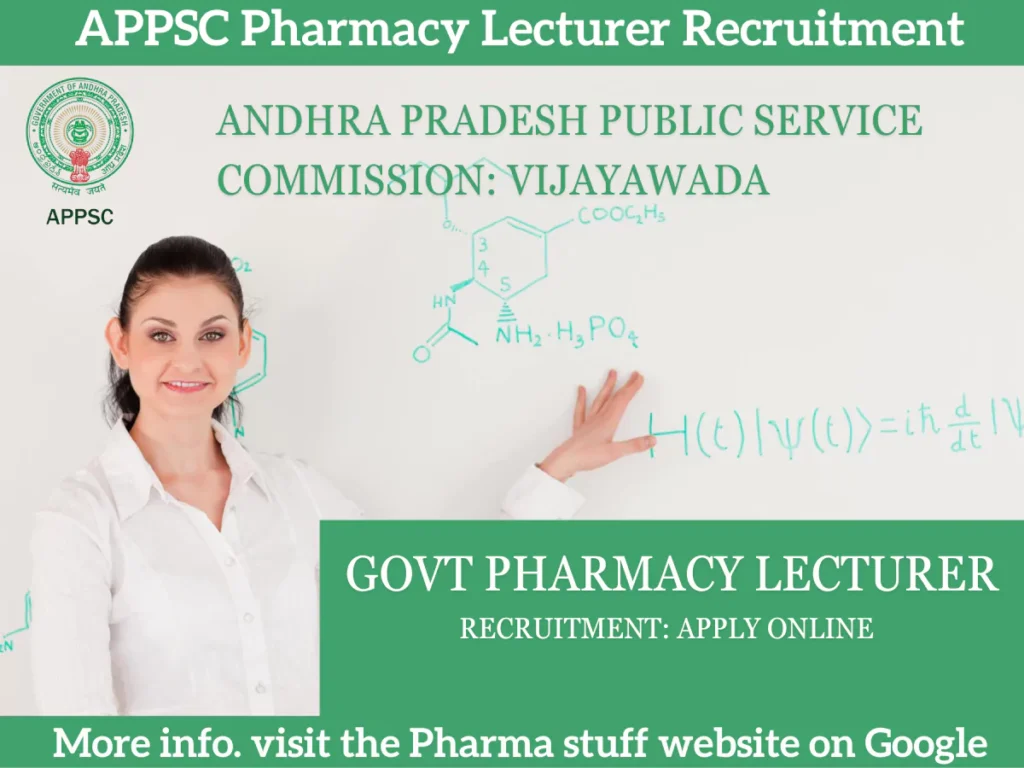 GOVERNMENT Pharmacy Lecturer Vacancy in Andhra Pradesh: Apply Online