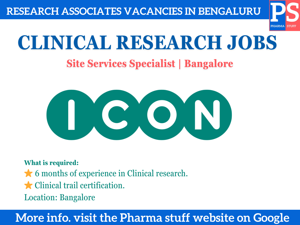 ICON Plc Clinical Research Job Opportunities: Site Services Specialist