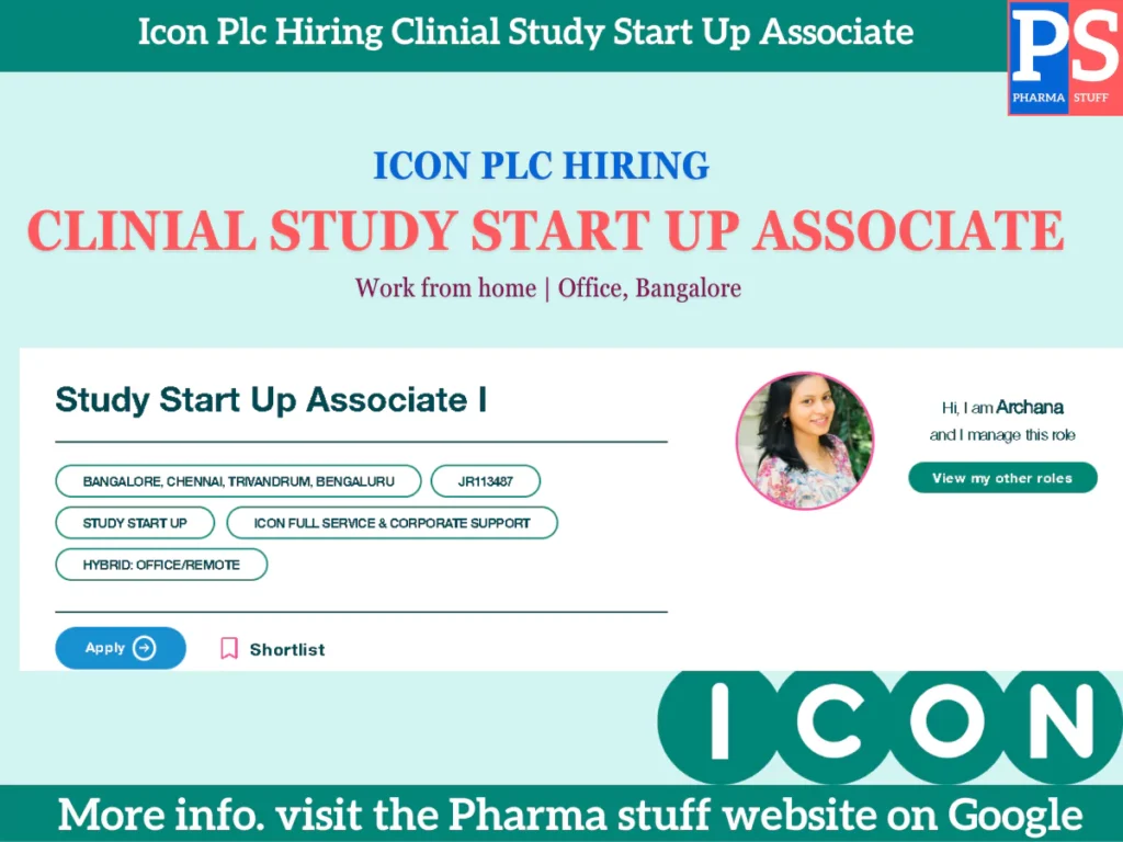 Icon Plc Hiring Clinical Study Start-Up Associate