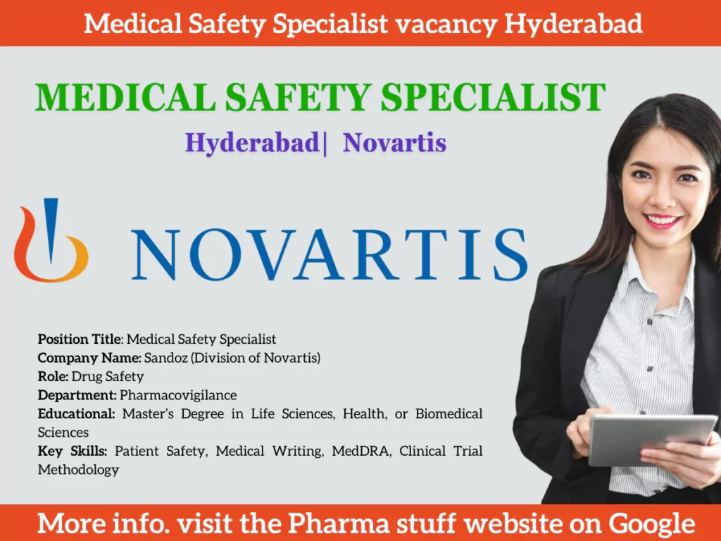 Medical Safety Specialist vacancy at Novartis