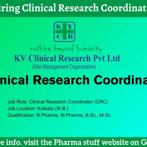 KV Clinical Research Hiring Clinical Research Coordinator - B.Pharma/M.Pharma/B.Sc./M.Sc. in Kolkata