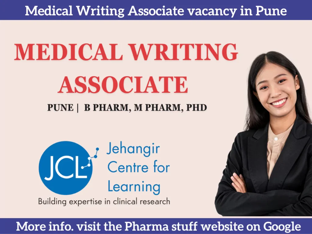 Medical Writing Associate vacancy in Pune for B Pharm, M Pharm, PhD