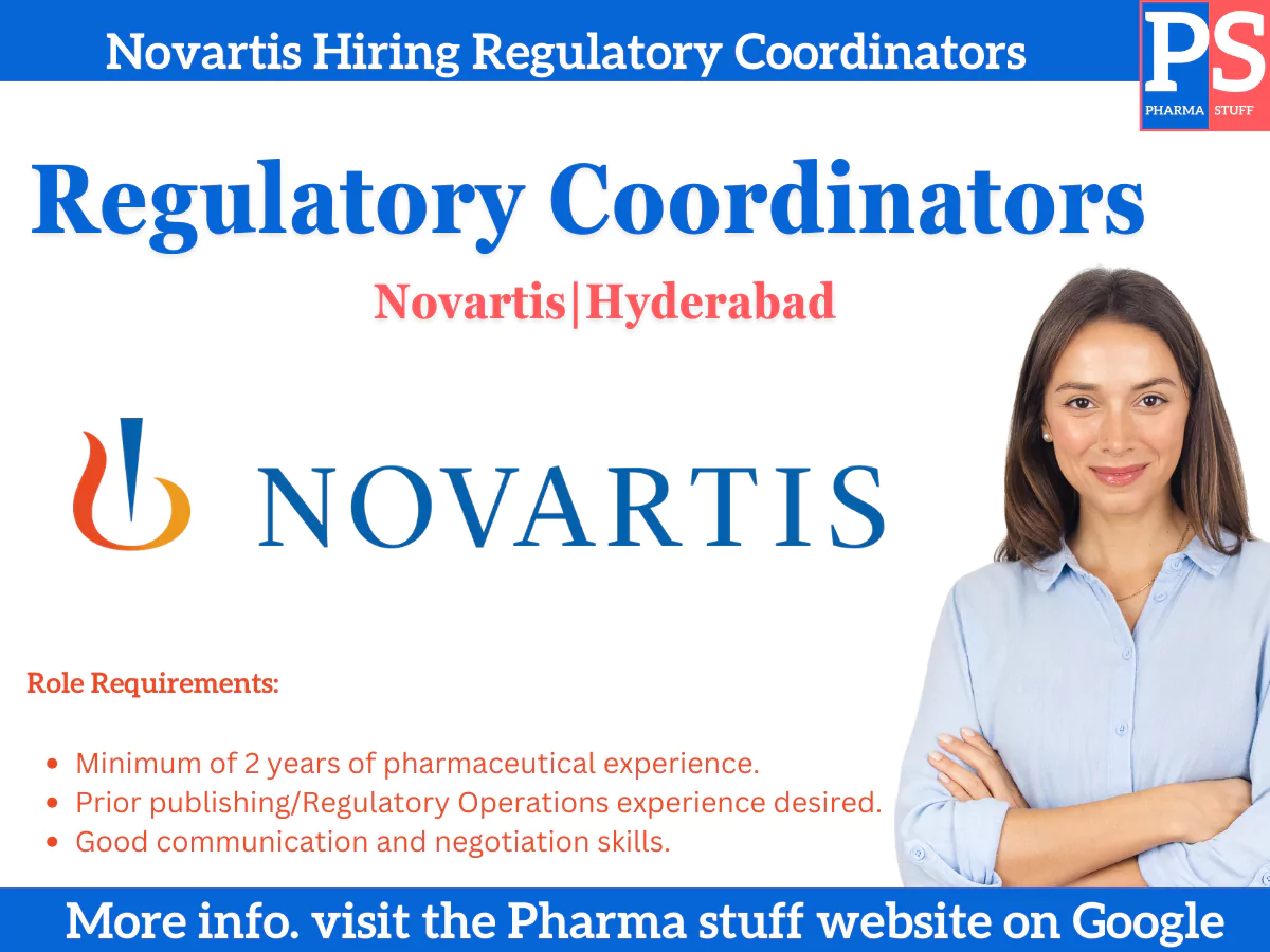 Novartis is Hiring Regulatory Coordinators