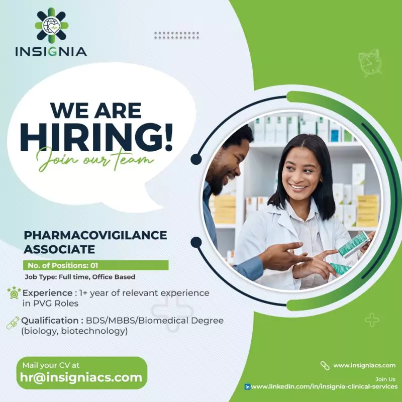 Pharmacovigilance Associate Opportunities at Insignia Clinical Services