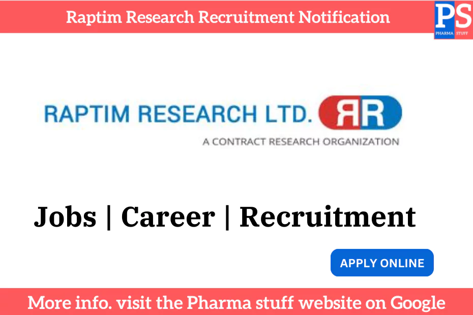 Raptim Research Recruitment Notification