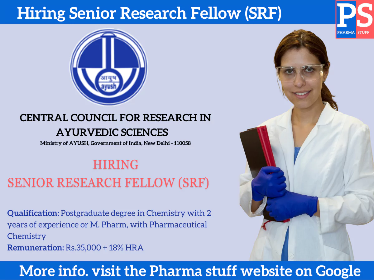 Regional Ayurveda Research Institute Hiring Senior Research Fellow (SRF)