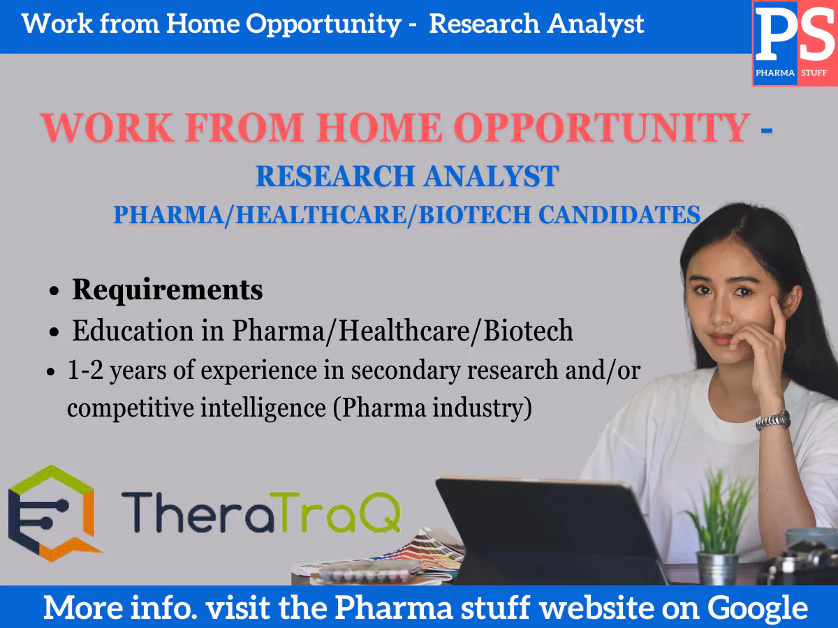 Research Analyst WFH Opportunity for Pharma/Healthcare/Biotech candidates