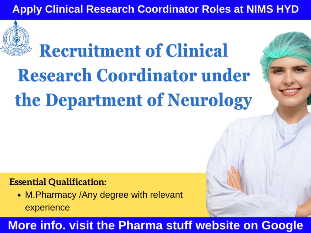 Apply for Clinical Research Coordinator Roles at Nizam's Institute of Medical Sciences