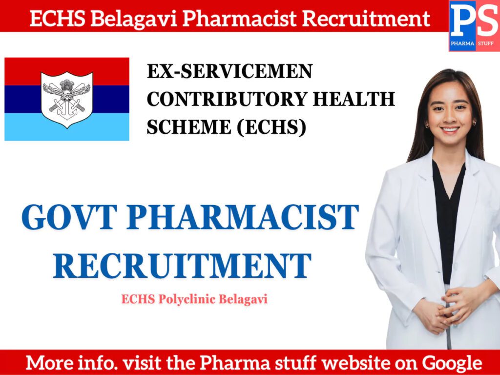 Pharmacist Positions Available at ECHS Sambalpur Polyclinic