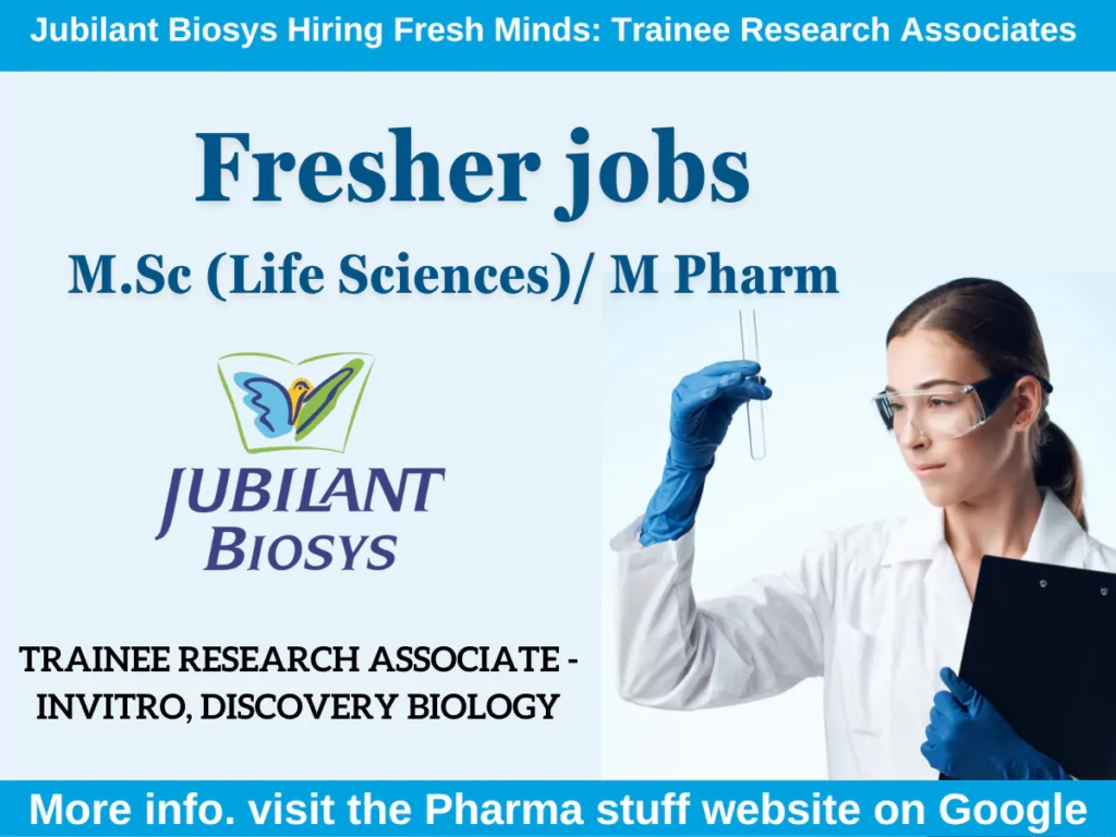 Jubilant Biosys Careers: Fresh Opportunities for M Pharm, MSc Graduates 3 Jubilant Biosys Careers: Fresh Opportunities for M Pharm, MSc Graduates