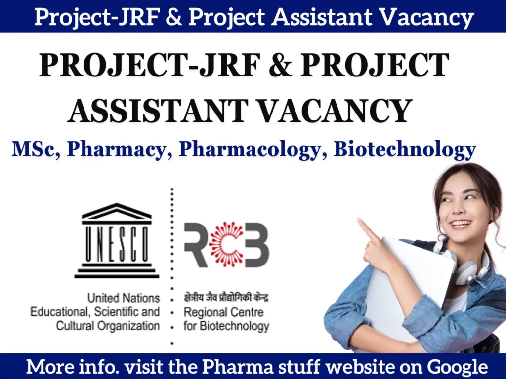 RCB Project-JRF & Project Assistant Vacancy for MSc, Pharmacy, Pharmacology, Biotechnology