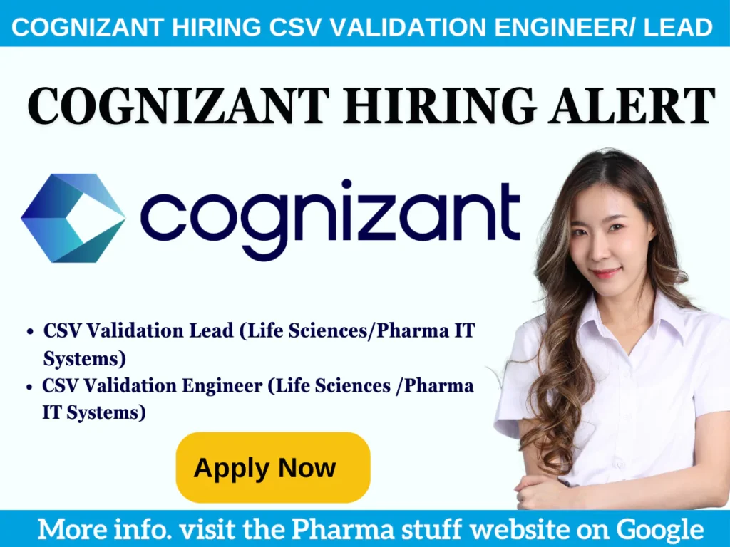CSV Validation Engineer (Life Sciences/Pharma IT Systems)