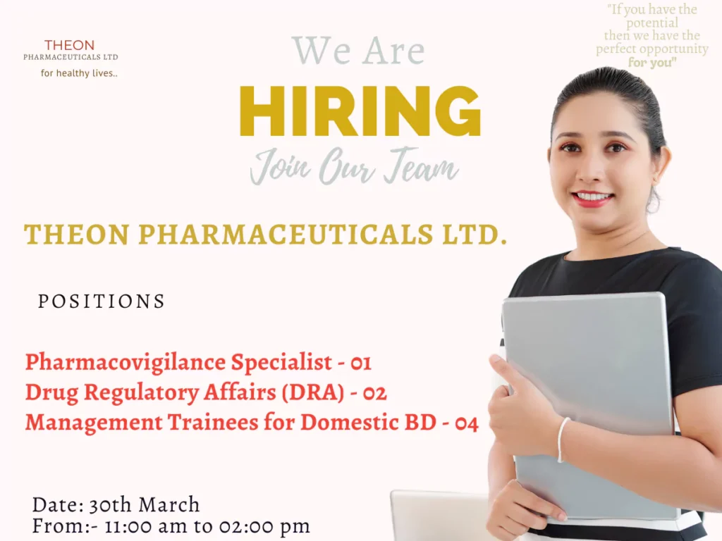 Join Theon Pharmaceuticals Ltd: Pharmacovigilance and Regulatory Affairs Job Vacancies