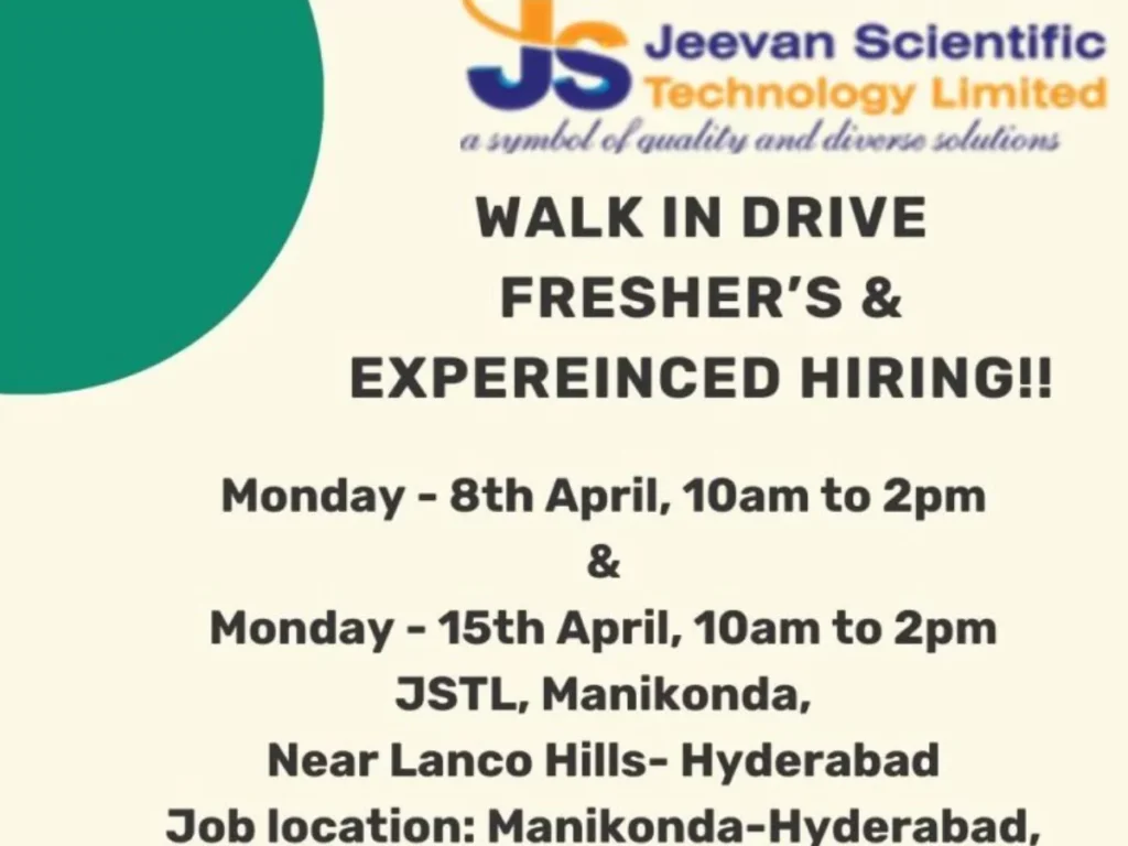 clinical research Fresher Vacancies in hyderabad Jeevan Scientific Walk-in drive