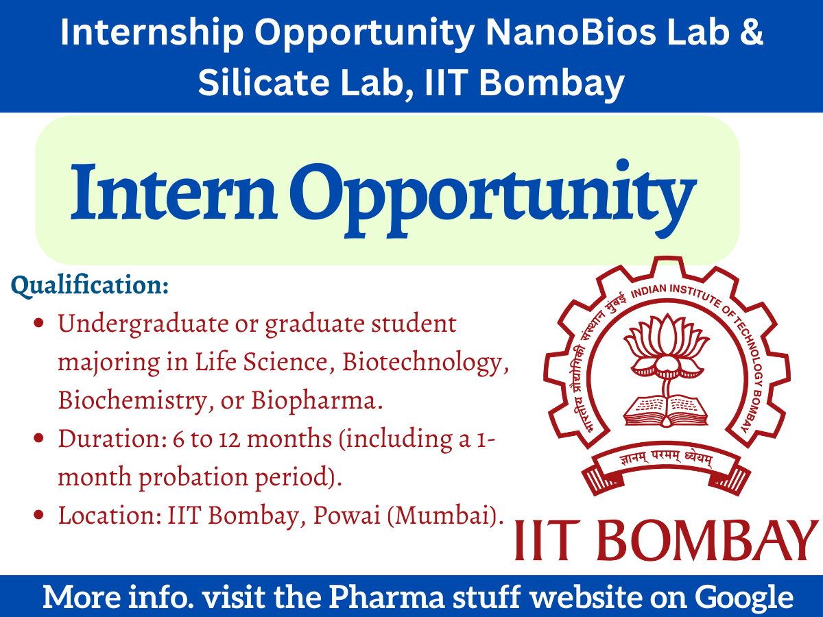 Internship Opportunity NanoBios Lab & Silicate Lab, IIT Bombay
