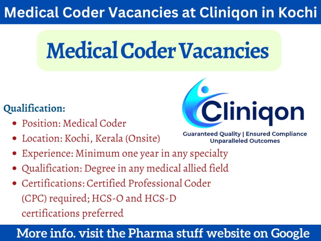 Medical Coder Vacancies at Cliniqon in Kochi