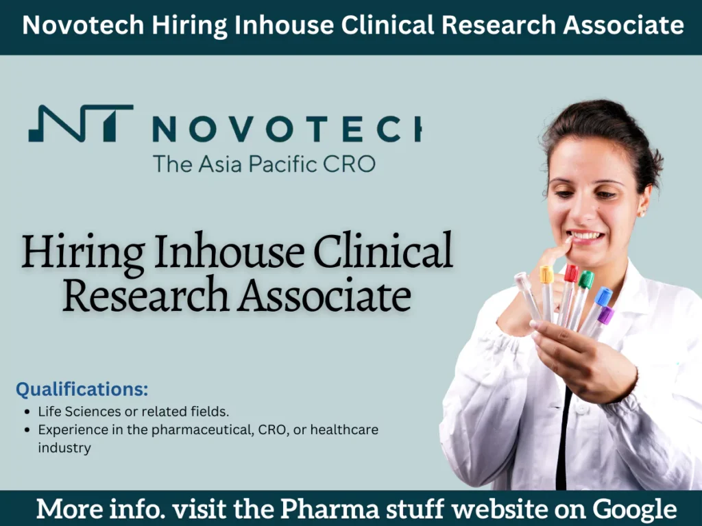 Novotech Hiring Inhouse Clinical Research Associate