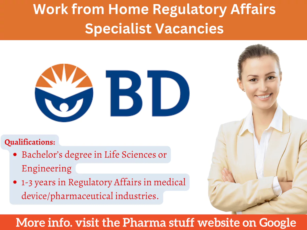 Work from Home Regulatory Affairs Specialist Vacancies