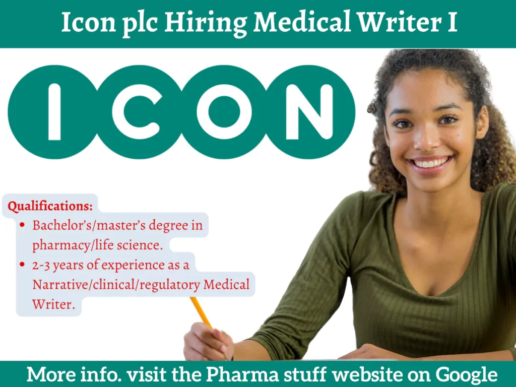 Icon plc Hiring Medical Writer I