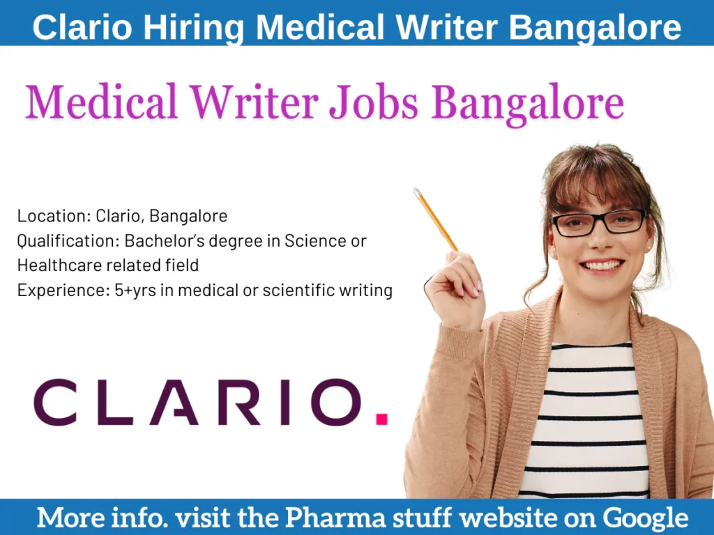 Clario Hiring Medical Writer in Bangalore