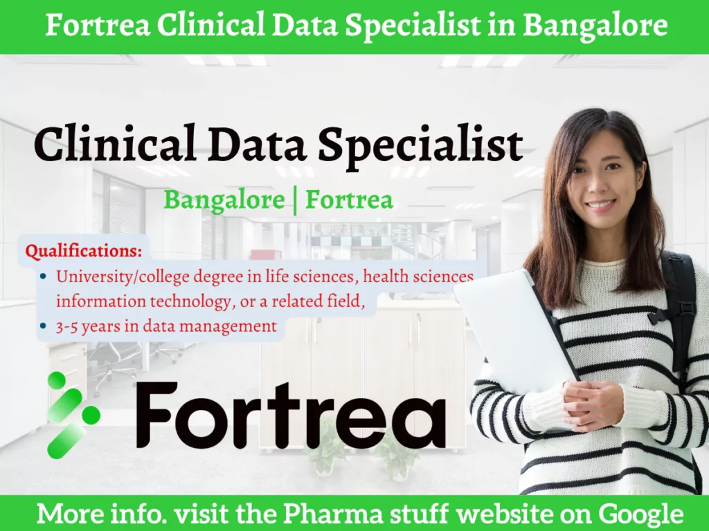 Fortrea is hiring a Clinical Data Specialist in Bangalore. Qualifications include a degree in life sciences, health sciences, or IT, with 3-5 years of experience. Apply now to join a leading CRO.