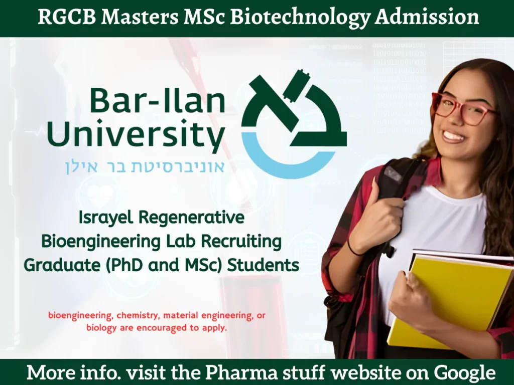 israyel regenerative bioengineering lab recruiting graduate phd and msc students