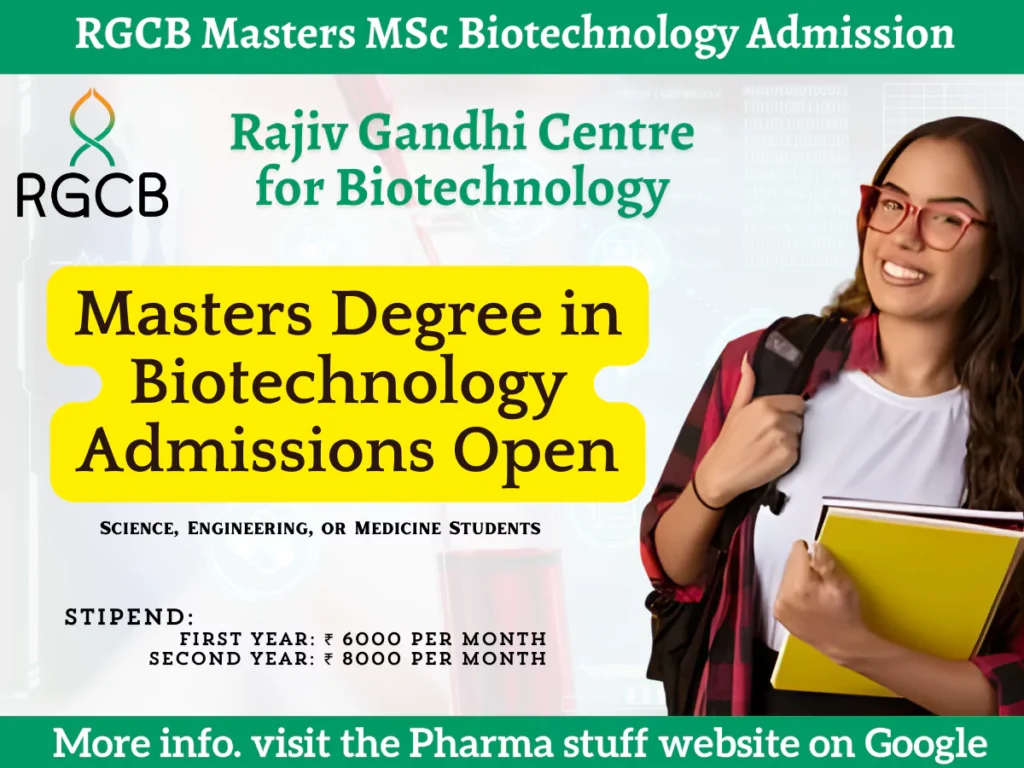 RGCB Masters Degree in Biotechnology 2024-2026: Apply Now for MSc Biotechnology Admission