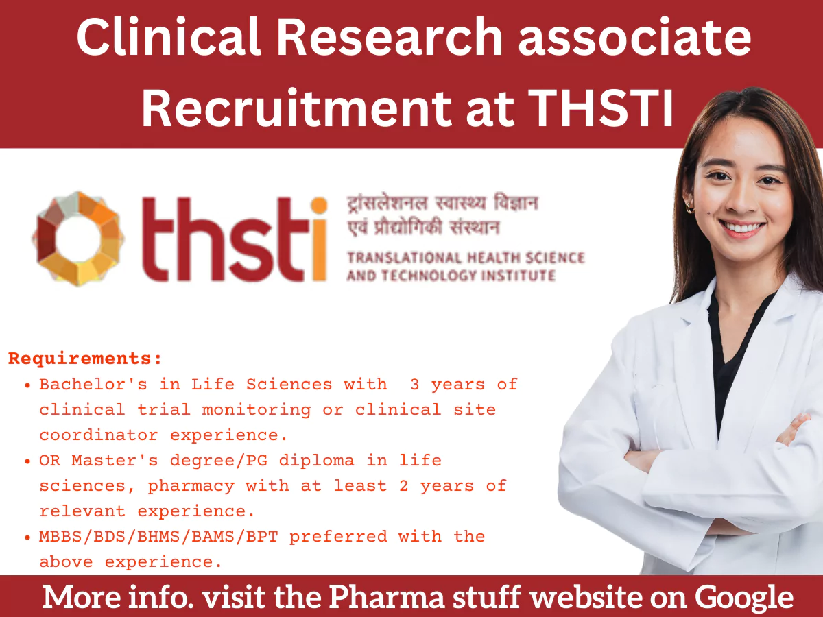 THSTI Govt. Clinical Research Associate Job opportunity