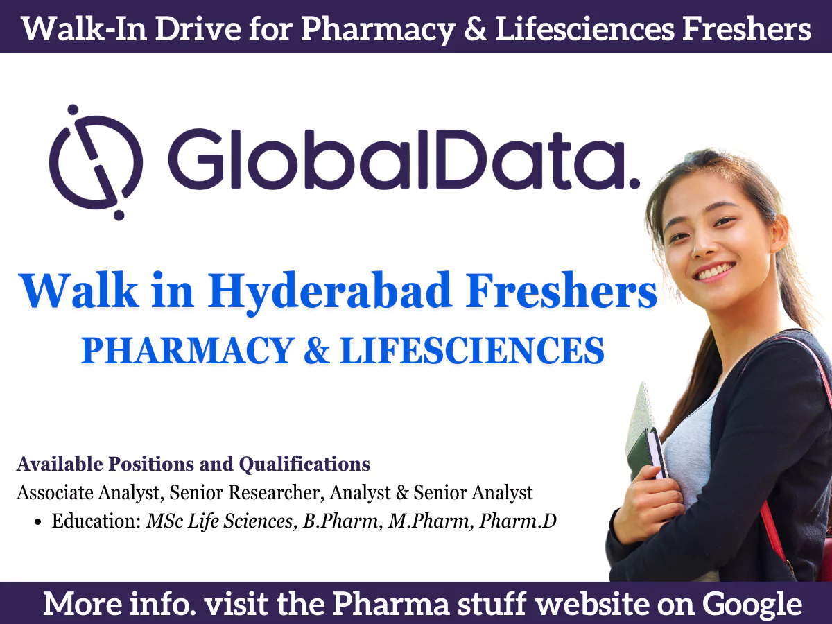 GlobalData Hyderabad Walk-In Drive for Pharmacy & Lifesciences Freshers