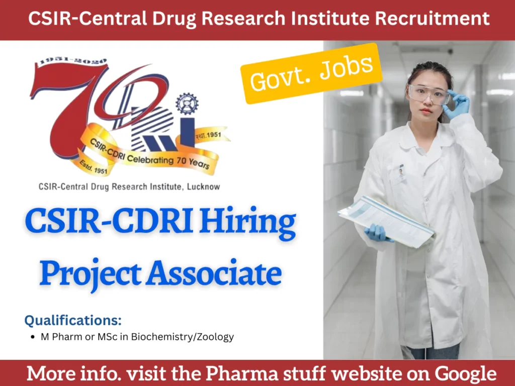 CSIR-Central Drug Research Institute Hiring Project Associate