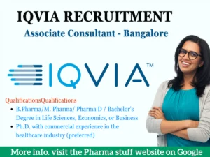 IQVIA Hiring Associate Consultant Bangalore for All Lifesciences