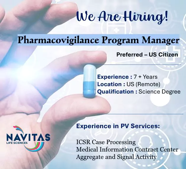 Remote Pharmacovigilance Program Manager Job opportunity at Navitas Life Sciences