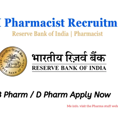 Reserve Bank of India Pharmacist Recruitment B Pharm / D Pharm