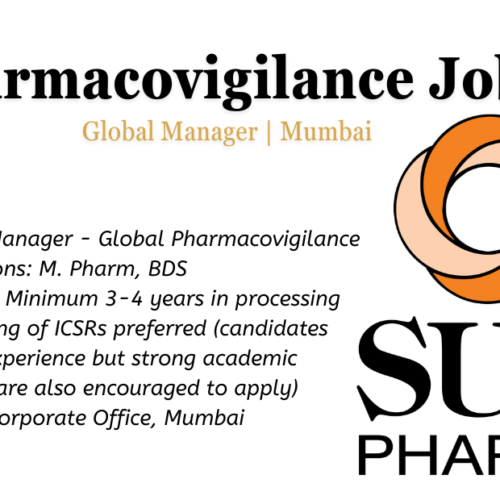 Sun Pharma Hiring Pharmacovigilance Professionals - M. Pharm, BDS