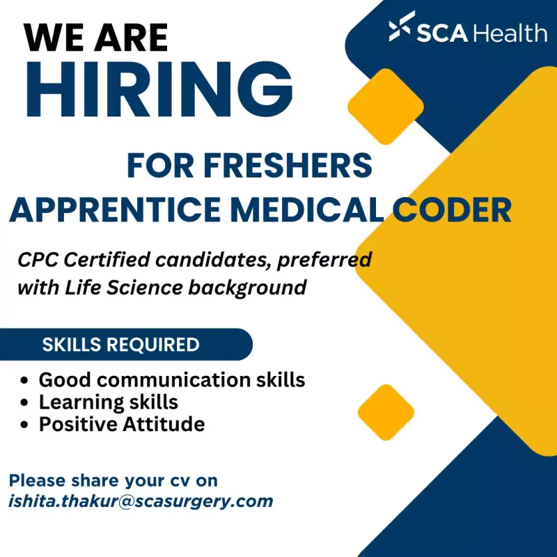 SCA Health Hiring Freshers for Apprentice Medical Coding