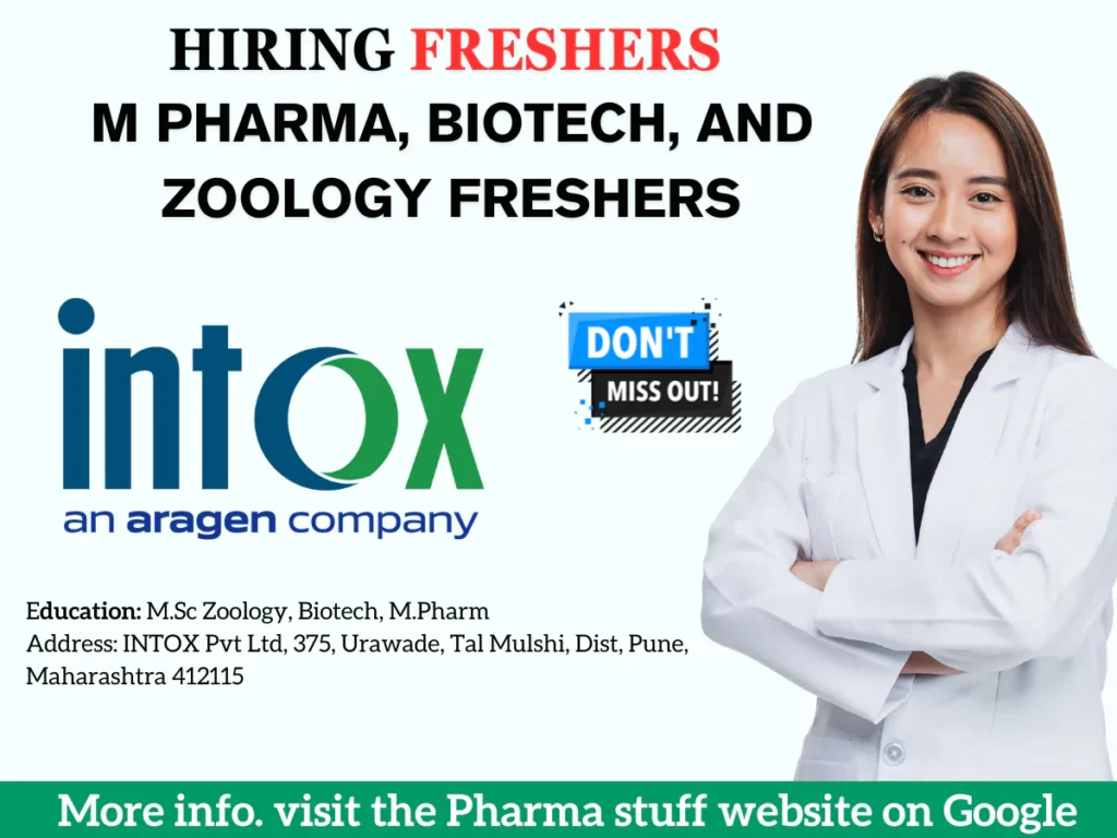 Biotech/Zoology/Bio Chemistry/Mpharm Walkin QAU Executive | Fresher Welcome