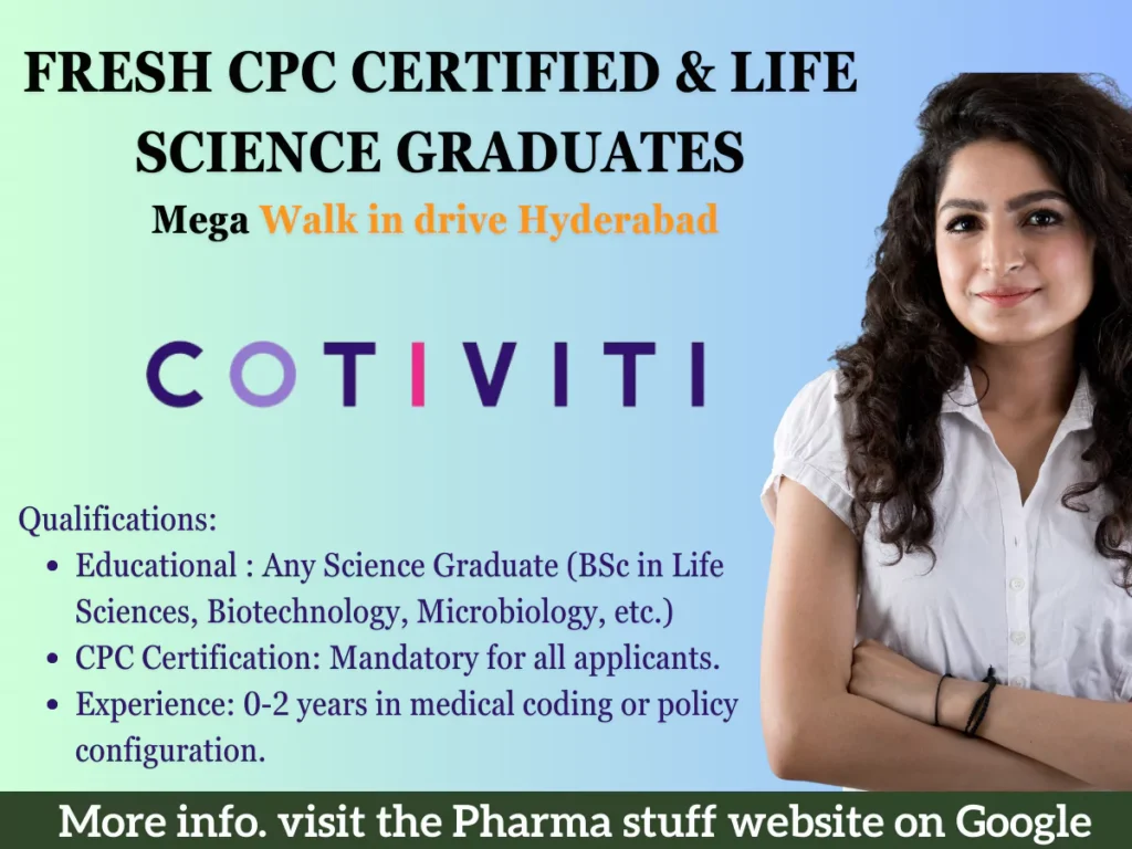 Cotiviti India Hiring Fresh CPC Certified & Life Science Graduates | Policy Configuration Analyst Role in Hyderabad