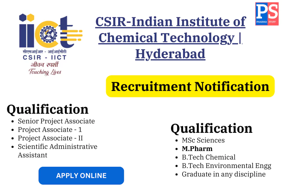 CSIR-IICT Recruitment for Senior Project Associate & Project Associate Positions